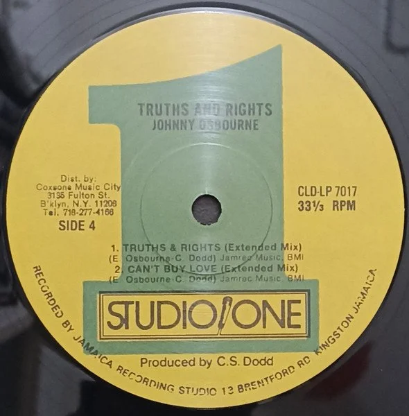 ジャマイカLP Johnny Osbourne Truths And Rights SOLP0132 Studio One /00260 Johnny Osbourne - Truth & Rights - Amazon.com Music